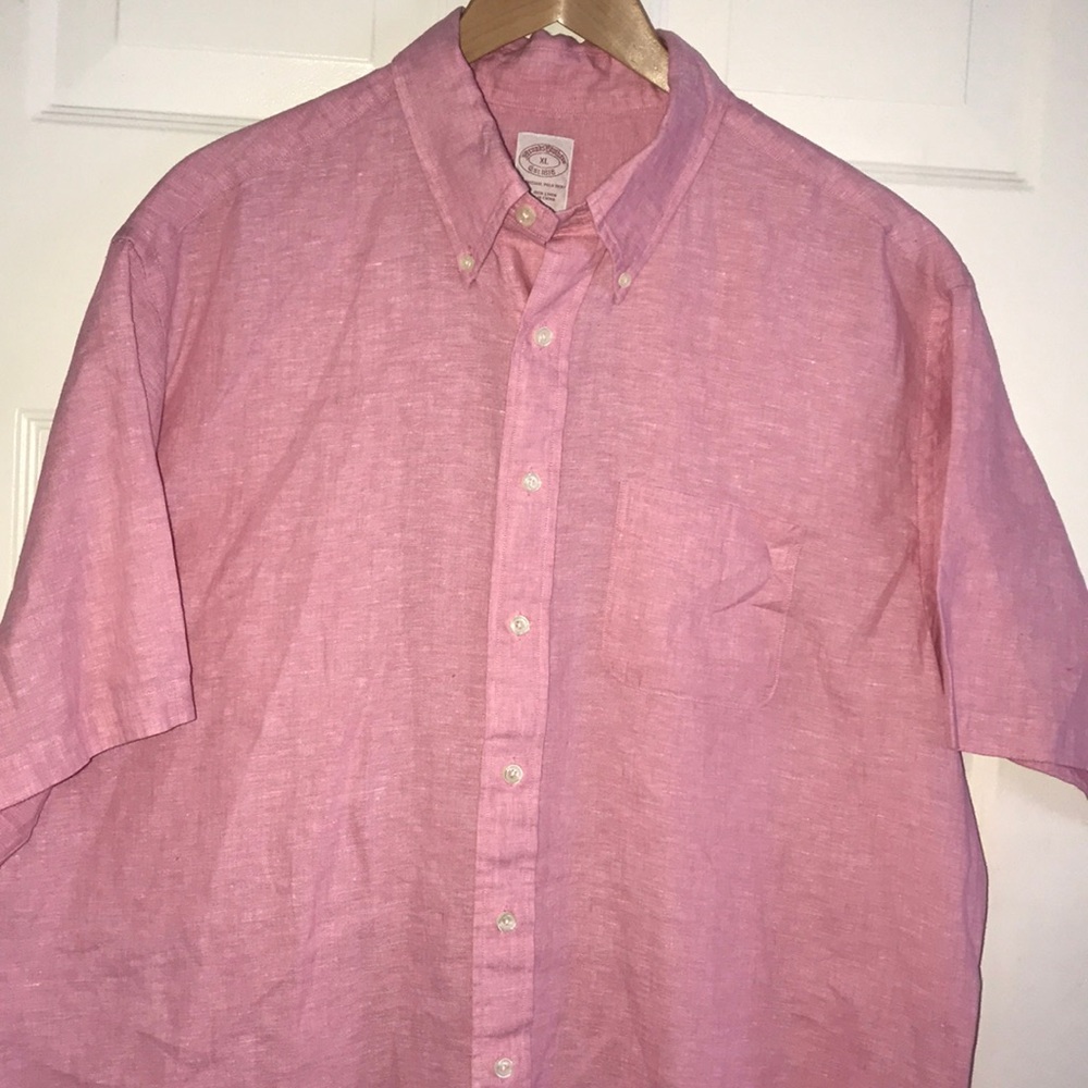 Brooks Brothers Irish Linen Pink Shirt